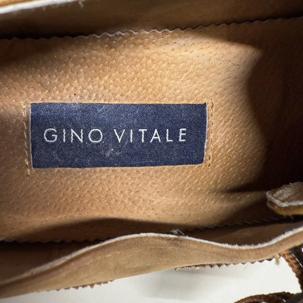 Gino Vitale Tan Double Monk Strap Dress Leather Suede Loafers / Men's Size 12